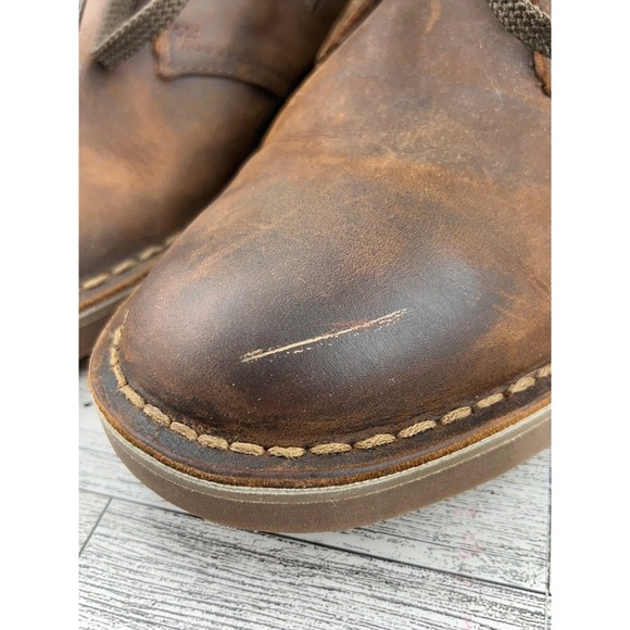 Clarks Mens Brown Leather Desert Boots Chukka Boots Lace Up‎ Size 9.5 M main image 10